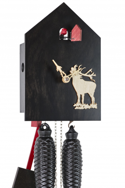 Romba-Moderne-Kuckucksuhr-schwarz-8-Tage-Laufwerk-25cm-OD34H-2-N