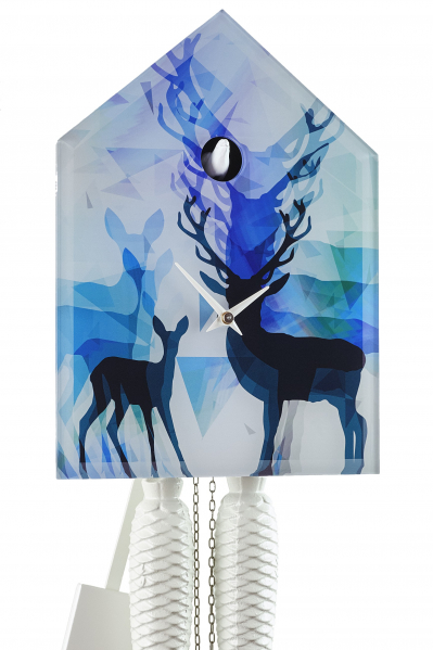 Romba-Kuckucksuhr-modern-Acrylfront-Design-blau-mechanisches-8-Tage-Laufwerk-31cm-MH-LP44-B