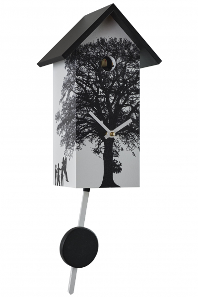 Engstler-Kuckucksuhr-modern-Wei--mit-Baum-Quarz-Uhrwerk-29cm-360-30-Q