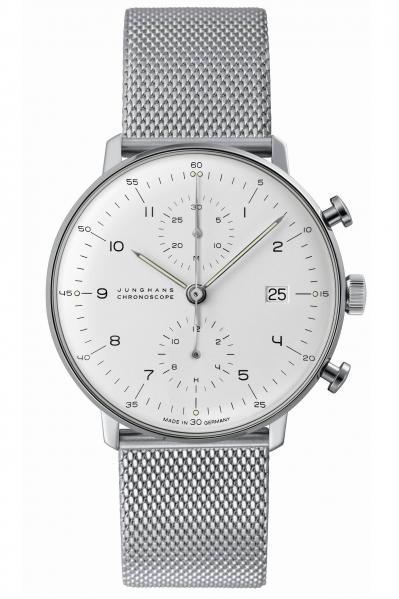 Junghans -max bill Chronoscope Silber Herrenuhr Automatik Saphirglas 40mm- 027/4003.46