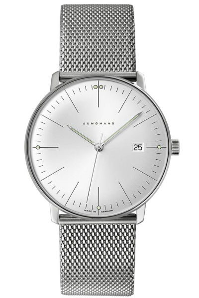 Junghans -max bill Silber Herrenuhr Quarz Saphirglas 38mm- 041/4463.46
