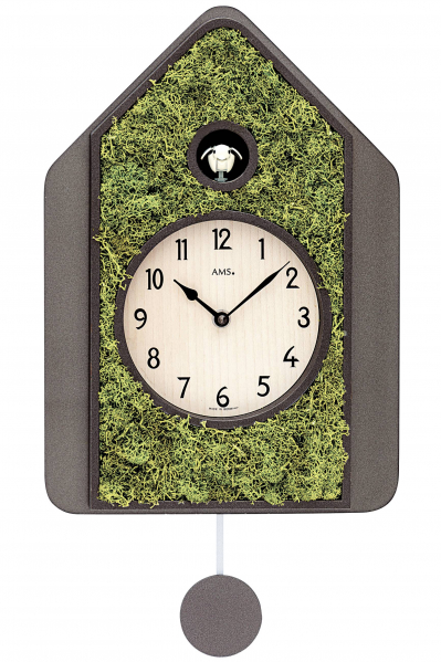 AMS-Pendeluhr-Mooseinlage-Kuckuck-Quarz-34cm-7497