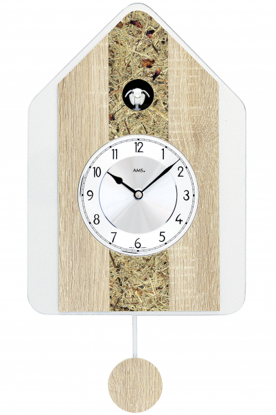 AMS-Pendeluhr-Sonoma-Almheu-Auflage-Kuckuck-Quarz-34cm-7498
