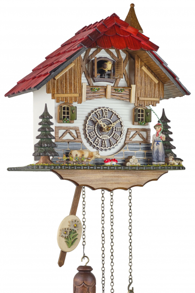 Trenkle-Kuckucksuhr-Schwarzwaldfrau-Quarz-Uhrwerk-27cm-4295-QM-HZZG