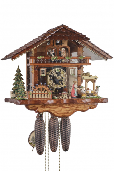 Hoenes-Kuckucksuhr-Fachwerk-Plexiglas-Front-8-Tage-Laufwerk-mit-Musik-38cm-86720T