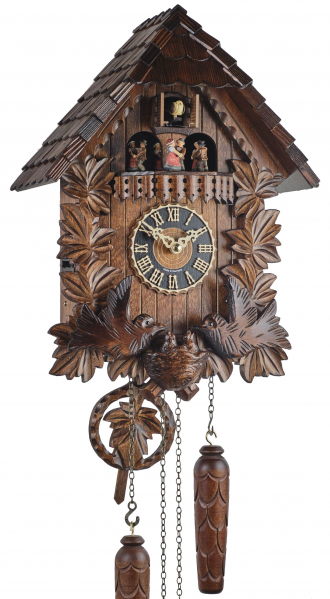 Hoenes-Kuckucksuhr-Quarz-Laufwerk-Vogelnest-Musik-38cm-6442-4TQNU