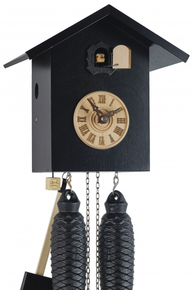 Romba-Kuckucksuhr-Modern-schwarz-8-Tage-Laufwerk-20cm-SK34-2