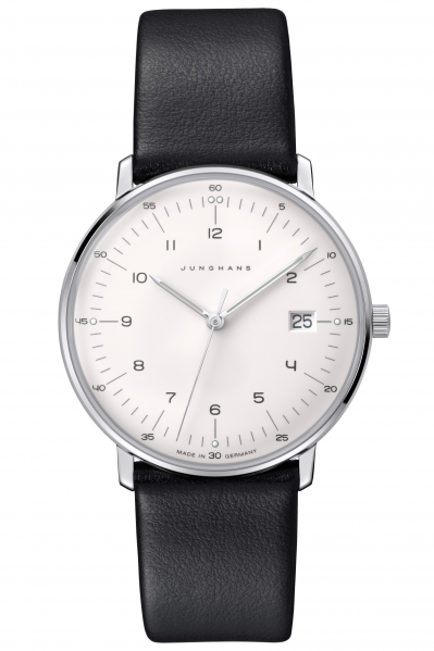 Junghans -max bill Damenuhr Schwarz Wei� Quarz Saphirglas 33mm- 047/4450.02