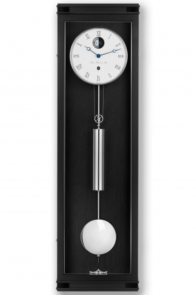 Hermle-Wanduhr-Schwarz-Wei--Monatslaeufer-Mondphase-Mechanisch-93cm-71012-740761