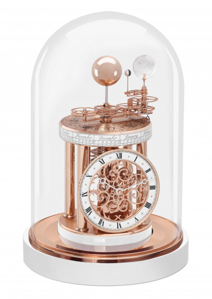 Hermle-Tischuhr-Astrolabium-Wei--Rosegold-Quarz-29cm-l-Limitierte-Edition-15-Exemplare-22850-002987