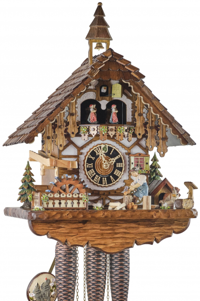 Hoenes-Kuckucksuhr-8-Tage-Laufwerk-mit-Musik-Haus-Holzhacker-52cm-86218T
