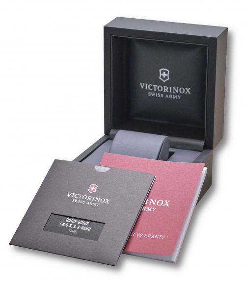 Victorinox I.N.O.X., herenhorloge, analoog, kwarts, waterdicht tot 200 m, diameter behuizing: 43 mm, armband 21 mm, blauw/blauw., Riemen