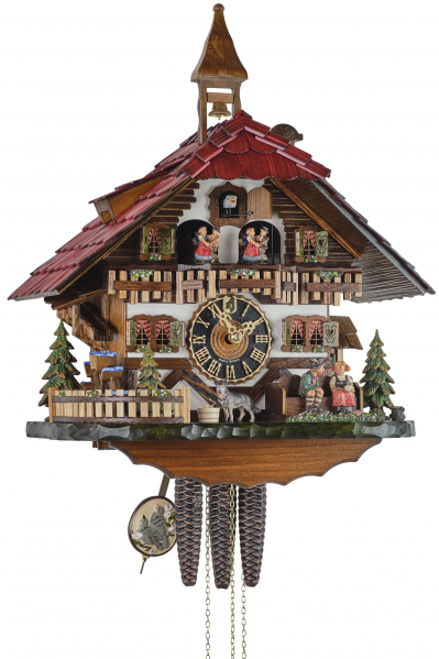 Hoenes-Kuckucksuhr-24-Stunden-Laufwerk-Musik-kuessendes-Paar-45cm-624T
