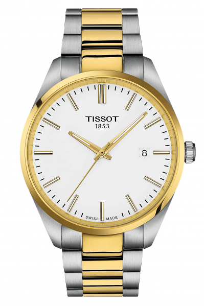 TISSOT-PR-100-Herrenuhr-Bicolor-Wei--Saphirglas-Quarz-40mm-T150-410-22-011-00