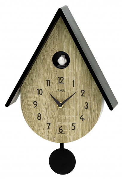 AMS-AMS-Quarz-Pendeluhr-Vogelgezwitscher-29cm-7512