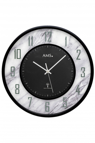 AMS-AMS-Funk-Wanduhr-Marmoroptik-34cm-5588A