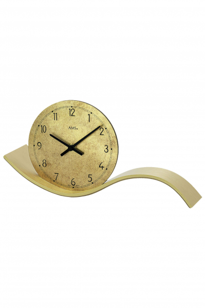 AMS-AMS-Tischuhr-Quarz-Holz-Messing-30cm-1313