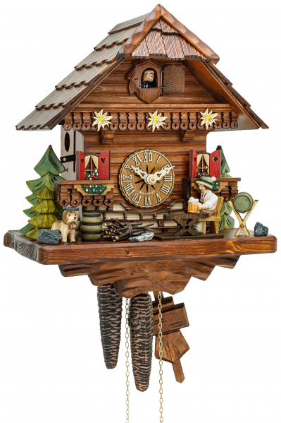 Hekas-Kuckucksuhr-1-Tag-Laufwerk-Haus-Biertrinker-28cm-1695-EX