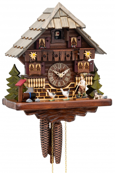 Hekas-Kuckucksuhr-1-Tag-Laufwerk-Haus-Gaensehirte-31cm-1687-EX