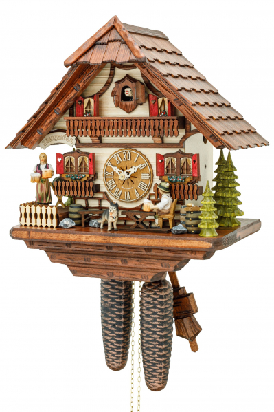 Hekas-Kuckucksuhr-8-Tage-Laufwerk-Haus-Biergarten-33cm-869-EX