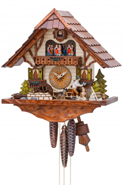 Hekas-Kuckucksuhr-1-Tag-Laufwerk-Musik-Haus-Holzhacker-32cm-3712-EX
