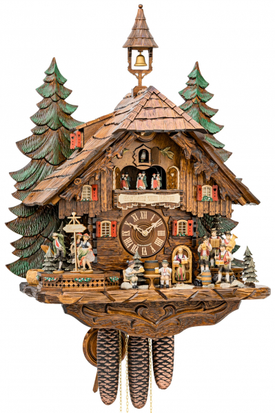 Hekas-Kuckucksuhr-8-Tage-Laufwerk-Musik-Haus-Biergarten-41cm-3741-8-EX