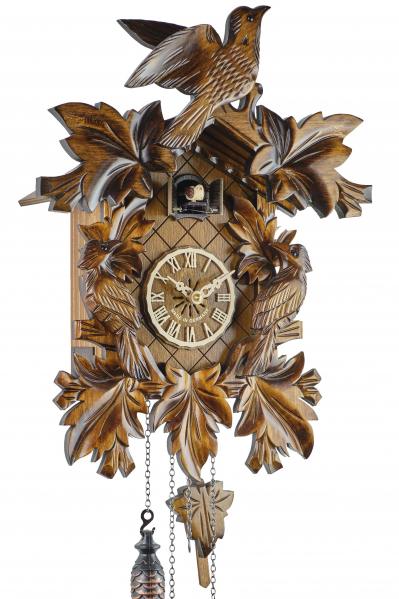 Engstler-Kuckucksuhr-Quarz-Uhrwerk-Motiv-Dreivogel-41cm-638-Q