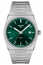 TISSOT-PRX-Herrenuhr-Silber-Gruen-Quarz-40mm-T137-410-11-091-00