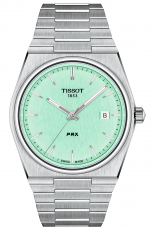 TISSOT-PRX-Herrenuhr-Silber-Hellgruen-Quarz-Datum-40mm-T137-410-11-091-01