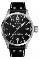 TW-STEEL-Volante-Herrenuhr-Schwarz-Silber-Datum-Quarz-45mm-VS100