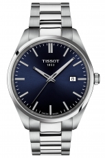 TISSOT-PR-100-Herrenuhr-Silber-Blau-Quarz-Datum-Saphirglas-40mm-T150-410-11-041-00