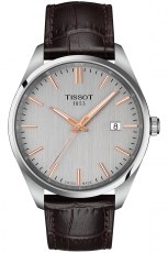 TISSOT-PR-100-Herrenuhr-Braun-Silber-Quarz-Datum-Saphirglas-40mm-T150-410-16-031-00