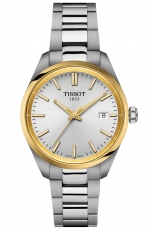 TISSOT-PR-100-Damenuhr-Silber-Gold-Quarz-Datum-Saphirglas-34mm-T150-210-21-031-00