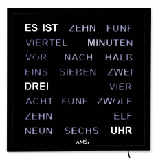 AMS-Wanduhr-Schwarz-Quarz-40cm-1265