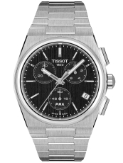 TISSOT-PRX-Herrenuhr-Silber-Schwarz-Datum-Chronograph-Saphirglas-Quartz-41mm-T137-417-11-051-00