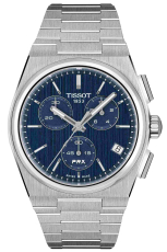 TISSOT-PRX-Herrenuhr-Silber-Blau-Datum-Chronograph-Saphirglas-Quartz-41mm-T137-417-11-041-00