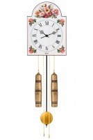 Hermle -Schilderuhr Wei mit Bemalung 8 Tage Halbstundenschlag Mechanisch 62cm- 61026-000261