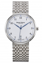 Bruno S�hnle -Nabucco II Damen - und Herrenuhr Silber Wei� Quarz Saphirglas 38mm- 17-13228-922
