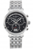 Bruno S�hnle -Marcato Herrenuhr Silber Schwarz Quarz Saphirglas 44mm- 17-13143-842