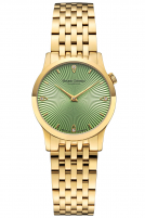 Bruno S�hnle -Bologna IV Damenuhr Gold Gr�n Quarz Saphirglas 29mm- 17-33231-440
