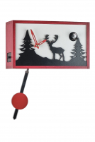 Trenkle -Kuckucksuhr Quarzwerk Modern Box Hirsch Rot 24cm- 3504 QM