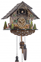 Engstler -Kuckucksuhr Quarz Laufwerk Musik mit grauem Dach 26cm- 341 QM