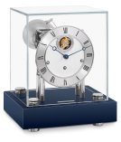 Hermle -Tischuhr Houston Chrom Blau Tourbillon Westminster Mechanisch 30cm- 22860-V30352