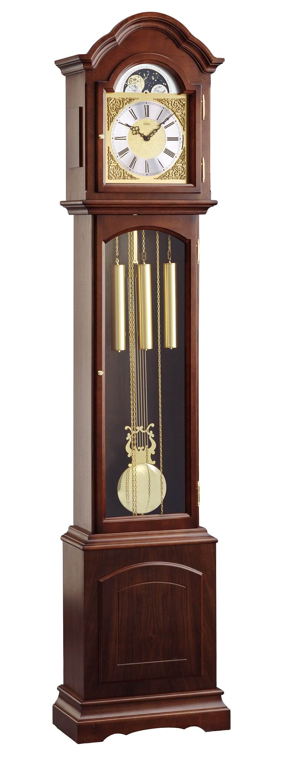 Kieninger -Westminster walnut mechanical grandfather clock 196cm- 0131-23-01