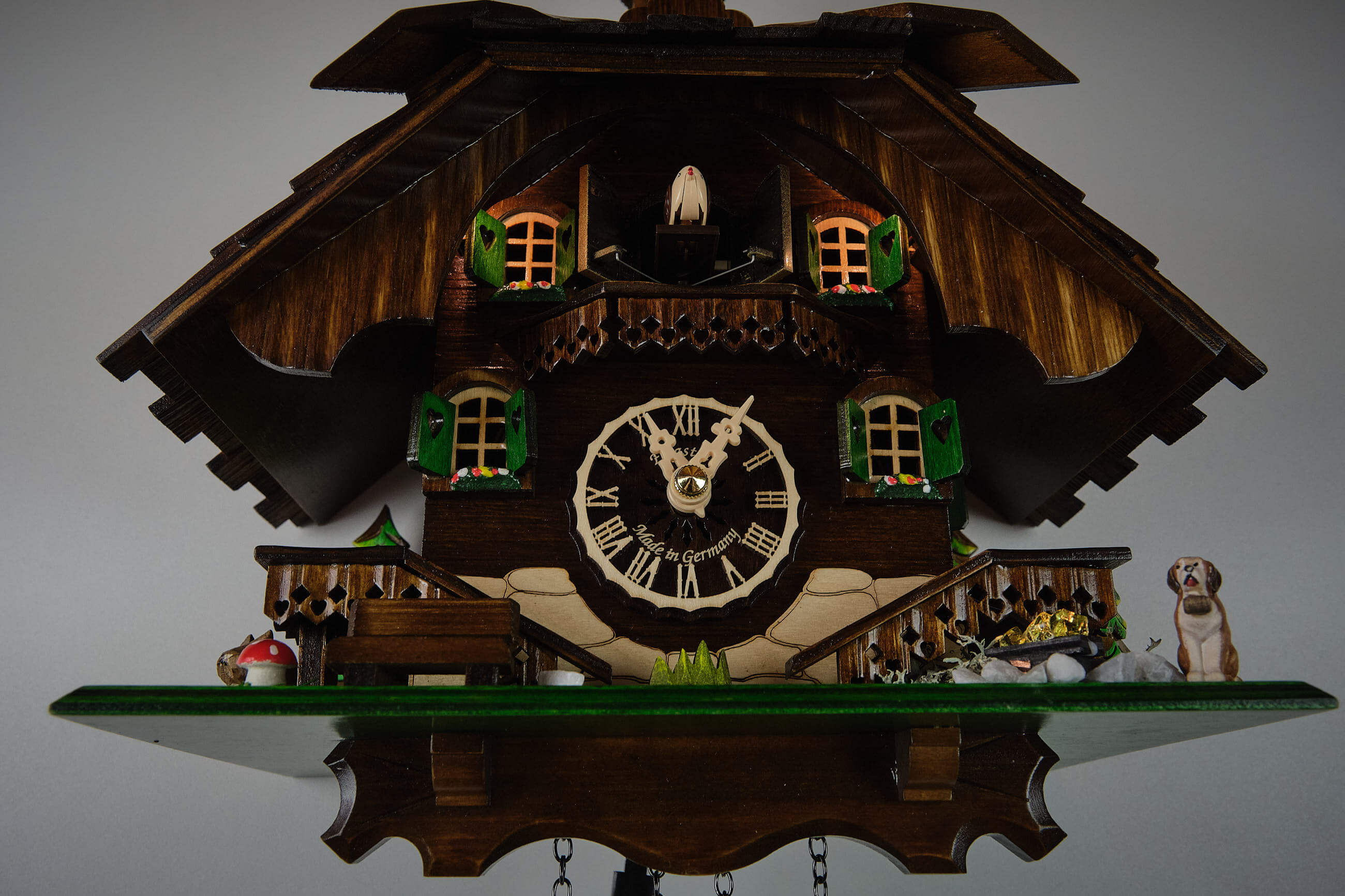 Engstler -cuckoo clock with illumination house quartz movement 34cm- 444/50 QM
