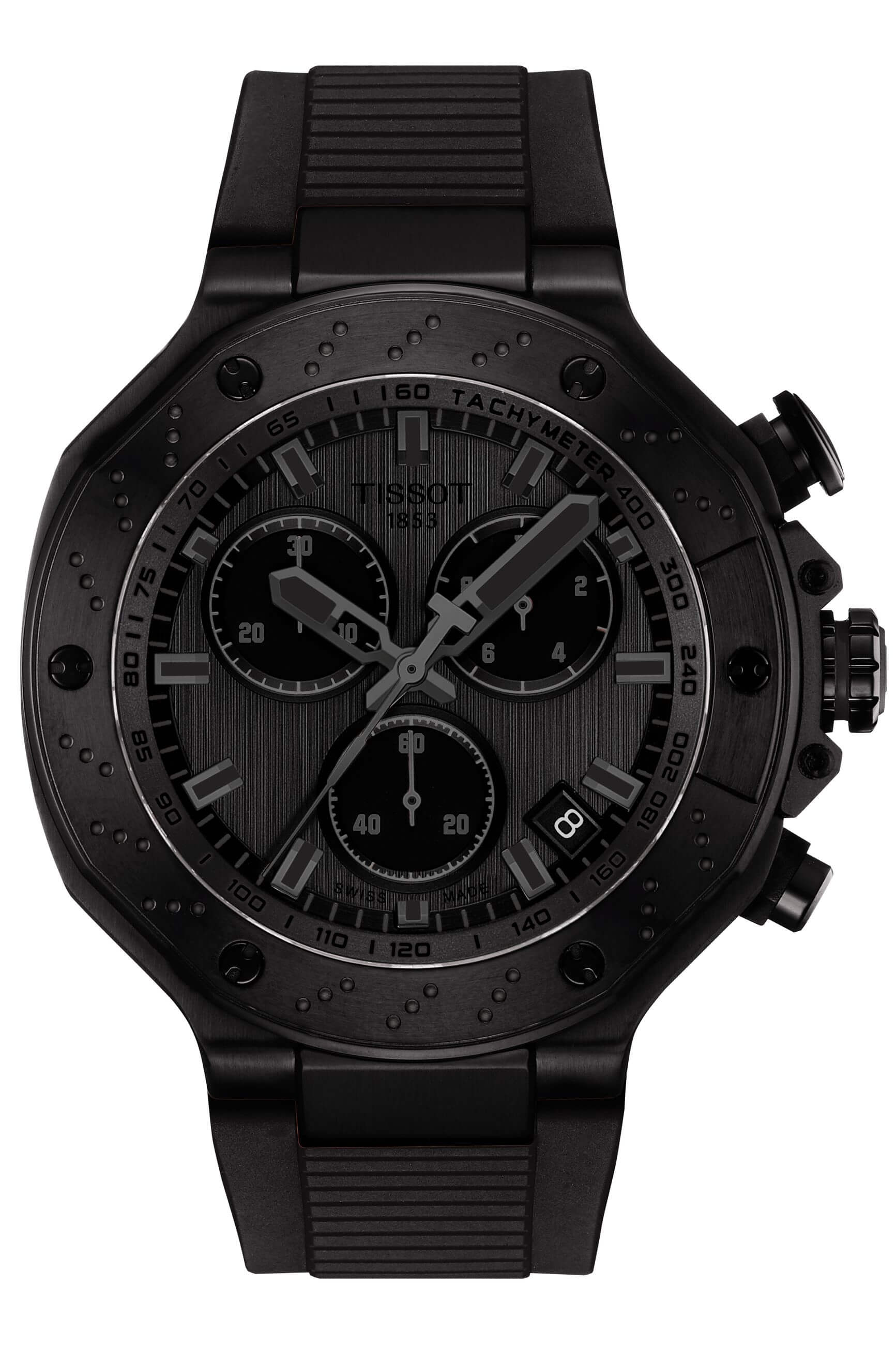 TISSOT -T-Race Chronograph Men's Watch Black Quartz Sapphire Crystal 45mm- T141.417.37.061.00