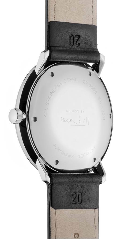 Junghans -max bill Automatik Herrenuhr Schwarz Silber Saphirglas 38mm- 027/3500.02