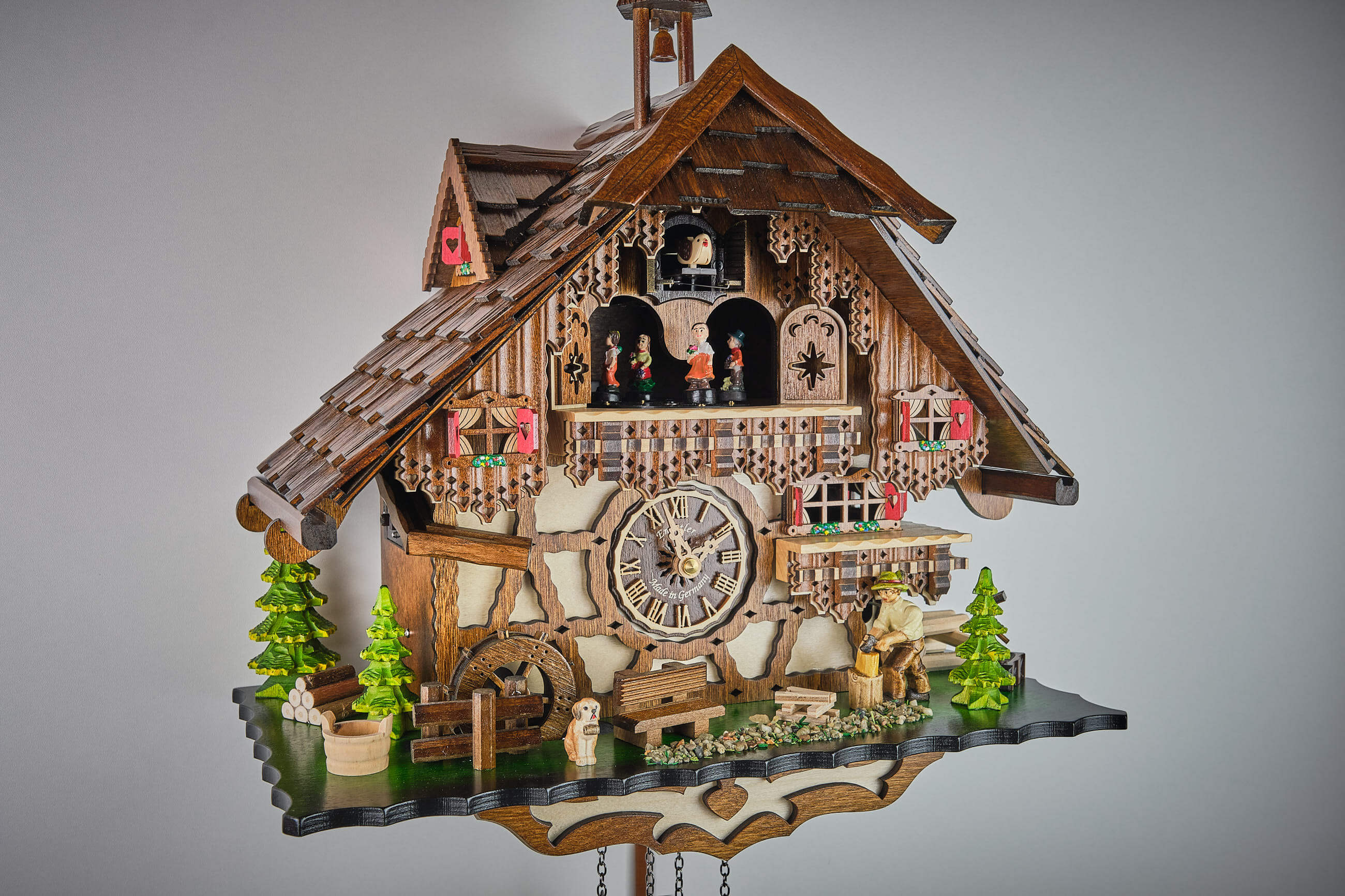 Engstler -Cuckoo clock wood chopper quartz movement with music 41cm- 3651 QMT