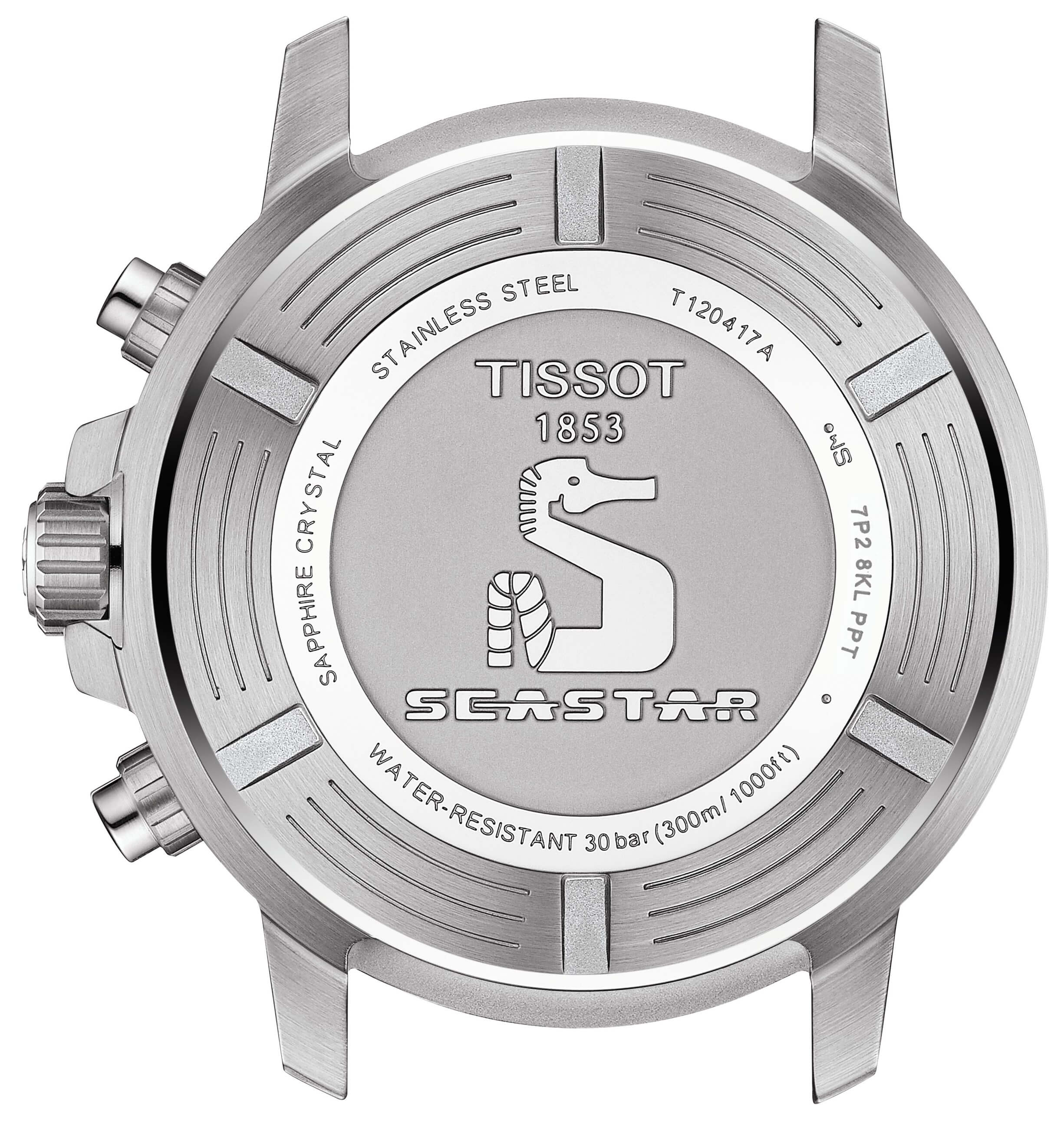 TISSOT -Seastar 1000 Herrenuhr Schwarz Blau Chronograph Quarz Saphirglas 46mm- T120.417.17.051.03