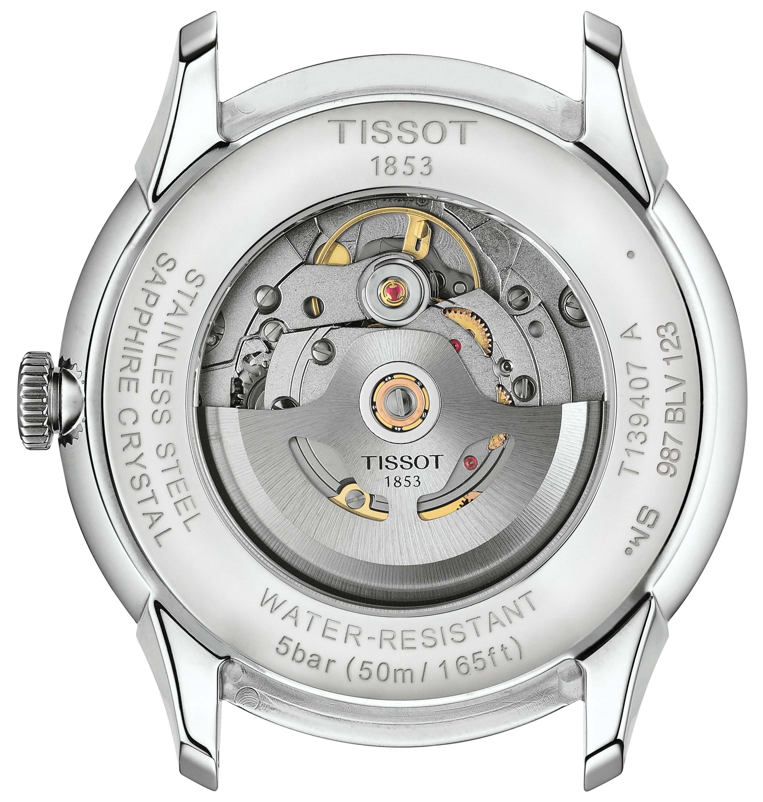 TISSOT -Chemin Des Tourelles men's watch silver dark grey automatic sapphire crystal 42mm- T139.407.11.068.00
